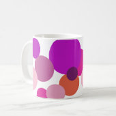 Grote polka-punten van 70 jaar in paars koffiemok (Voorkant links)