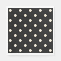Grote polka stippen antiek wit en zwart