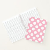  grote polka stippen wit pastel roze patroon notitieboek (Binnen)