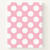  grote polka stippen wit pastel roze patroon notitieboek (Achterkant)