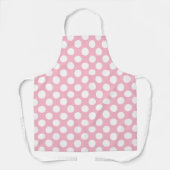  grote polka stippen wit pastel roze patroon schort (Voorkant)