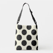 Grote polka-stippen zijn zwart-wit crossbody tas (Achterkant)