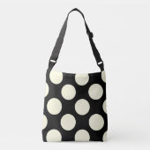 Grote polka-stippen zwart-wit crossbody tas (Voorkant)