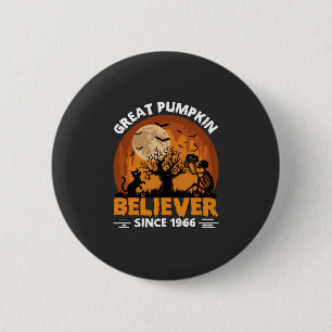 Grote Pompoen Gelovige Sinds Halloween Skelet Ca Ronde Button 5,7 Cm