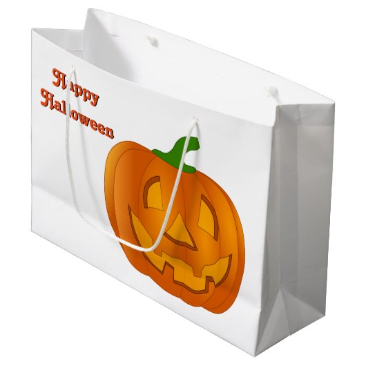 Grote pompoen Halloween Bag Groot Cadeauzakje (Voorkant Gekanteld)