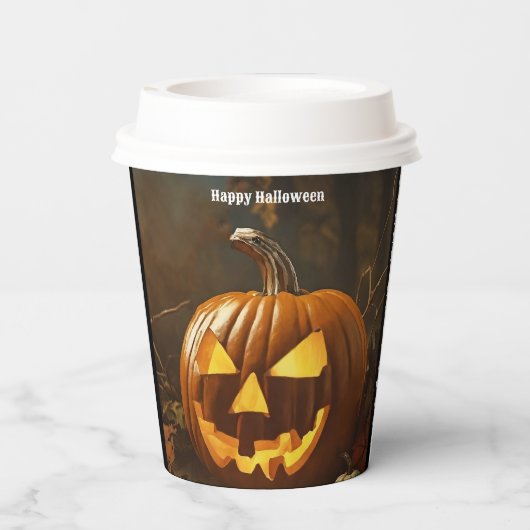 Grote pompoen Halloween Collectie Papieren Bekers (Achterkant)