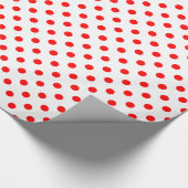 Grote pooldots - Rood op wit Cadeaupapier (Hoek)