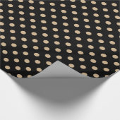 Grote pooldots - Tan op zwart Cadeaupapier (Hoek)