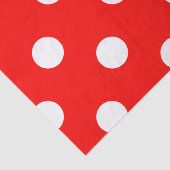 Grote pooldots - wit op rood tissuepapier (Detail)