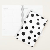 Grote pooldots zwart afspelen op wit planner (Display)