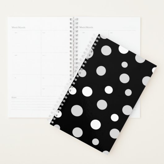 Grote pooldots zwart en wit afspelen planner (Display)