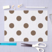 Grote Poolse dots - Koffie op wit Tissuepapier (Craft)
