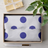 Grote Poolse stippen - Donkerblauw op wit Tissuepapier (Geschenk)