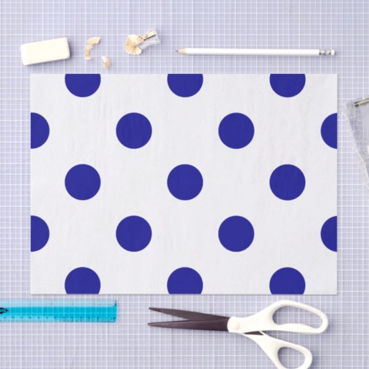 Grote Poolse stippen - Donkerblauw op wit Tissuepapier (Craft)