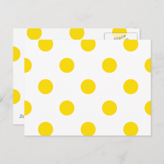 Grote Poolse stippen - Geel voor de Golden op wit Briefkaart (Voorkant / Achterkant)