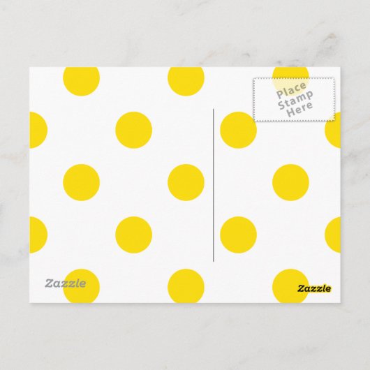 Grote Poolse stippen - Geel voor de Golden op wit Briefkaart (Achterkant)