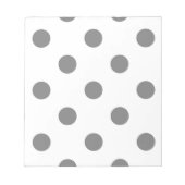 Grote Poolse stippen - Grijs op Wit Notitieblok (Voorkant)