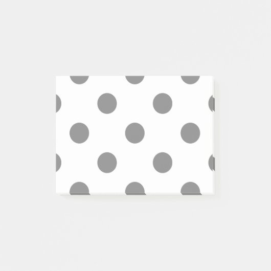 Grote Poolse stippen - Grijs op Wit Post-it® Notes (Voorkant)