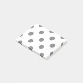 Grote Poolse stippen - Grijs op Wit Post-it® Notes (Schuin)