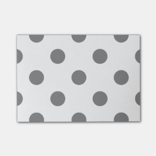 Grote Poolse stippen - Grijs op Wit Post-it® Notes