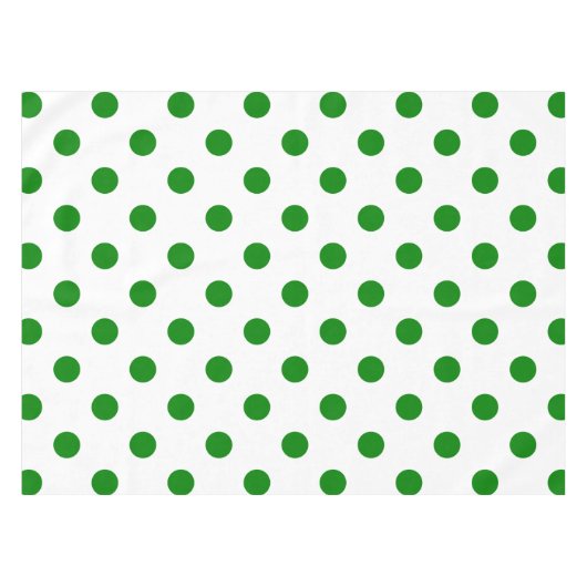 Grote Poolse stippen - Groen op wit Tafelkleed (Voorkant (Horizontaal))