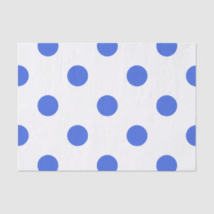 Grote Poolse stippen - Koninklijk Blauw op Wit Tissuepapier