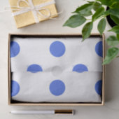 Grote Poolse stippen - Koninklijk Blauw op Wit Tissuepapier (Geschenk)