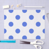 Grote Poolse stippen - Koninklijk Blauw op Wit Tissuepapier (Craft)