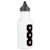 Grote Poolse stippen - Roze op zwart Waterfles (Links)
