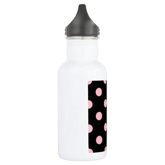 Grote Poolse stippen - Roze op zwart Waterfles (Links)