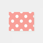 Grote Poolse stippen - wit op koraalroze Post-it® Notes (Voorkant)