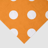 Grote Poolse stippen - Wit op Sinaasappel Tissuepapier (Detail)