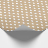 Grote Poolse stippen - Wit op tan Cadeaupapier (Hoek)