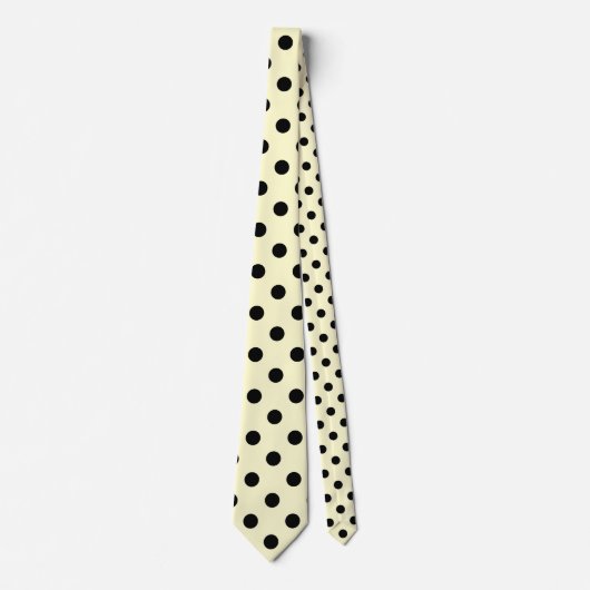 Grote Poolse stippen - zwart op crème Stropdas (Voorkant)