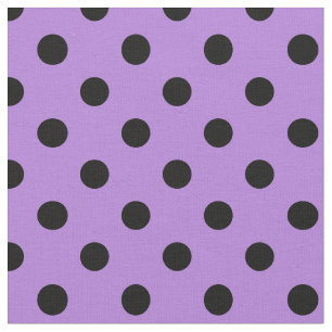 Grote Poolse stippen - zwart op lavender Stof