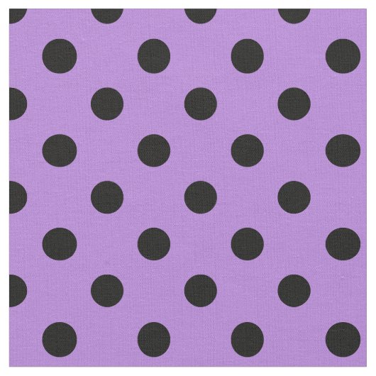 Grote Poolse stippen - zwart op lavender Stof (Close Up)