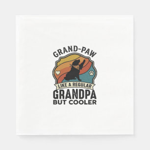 Grote Poot Opa Hond Retro Zonsondergang Bandana_1 Servet