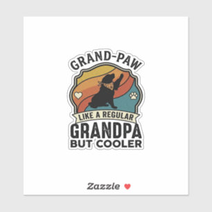 Grote Poot Opa Hond Retro Zonsondergang Bandana_1 Sticker