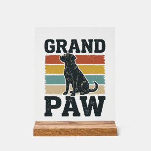 Grote Poot Vintage Hond Opa T-shirt Ontwerp_1 Acryl Bord