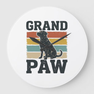 Grote Poot Vintage Hond Opa T-shirt Ontwerp_1 Klok