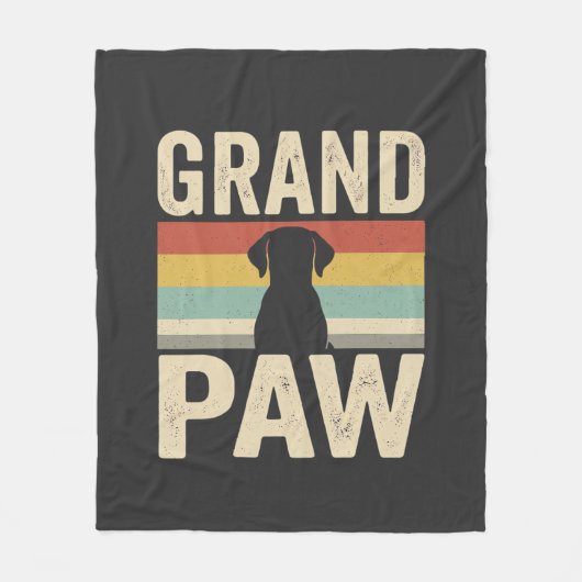 Grote Poot Vintage Hond Retro Fleece Deken (Voorkant)