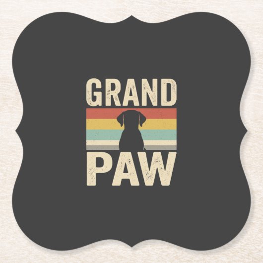 Grote Poot Vintage Hond Retro Kartonnen Onderzetters (Voorkant)
