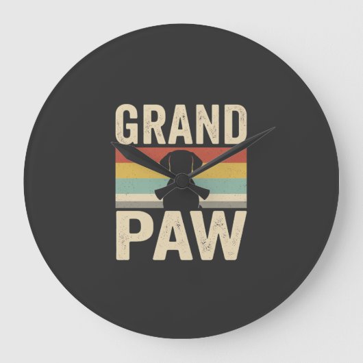 Grote Poot Vintage Hond Retro Klok (Voorkant)