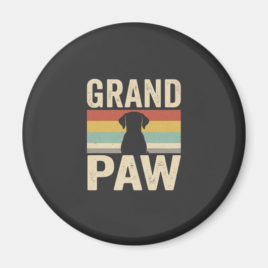 Grote Poot Vintage Hond Retro Magneet (Voorkant)