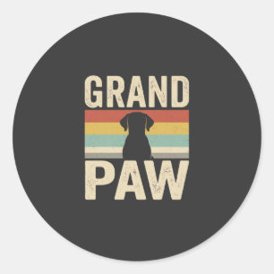 Grote Poot Vintage Hond Retro Ronde Sticker