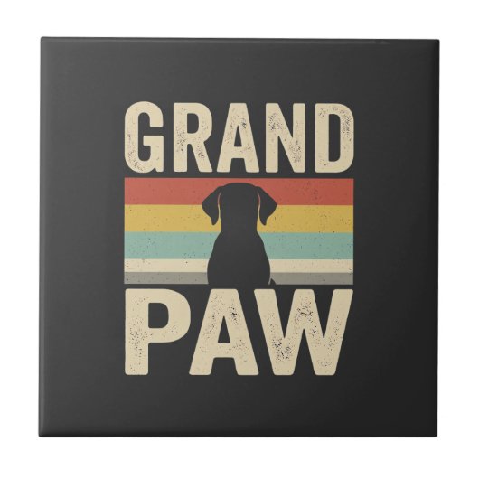 Grote Poot Vintage Hond Retro Tegeltje (Voorkant)