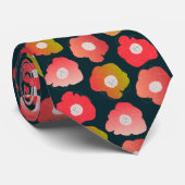 grote pop koraal op zwarte pop stropdas (Opgerold)