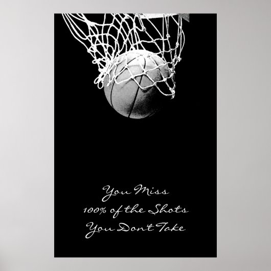 Grote Pop Motivatie Quote Basketball Poster (Voorkant)