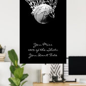 Grote Pop Motivatie Quote Basketball Poster (Thuiskantoor)