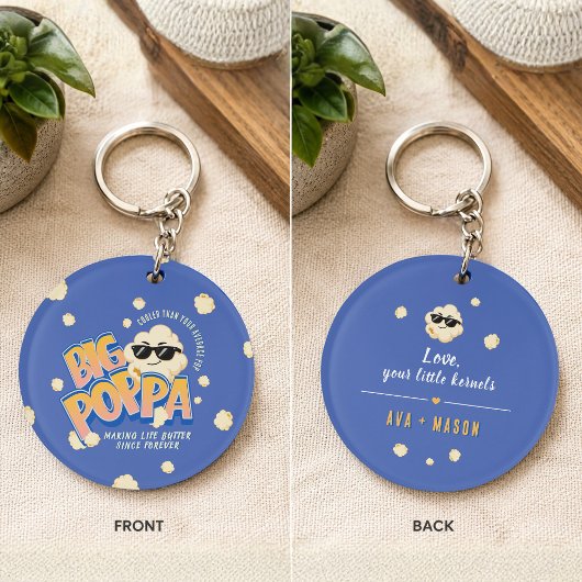 Grote Poppa Popcorn Grappige Vaderdag Sleutelhange Sleutelhanger
